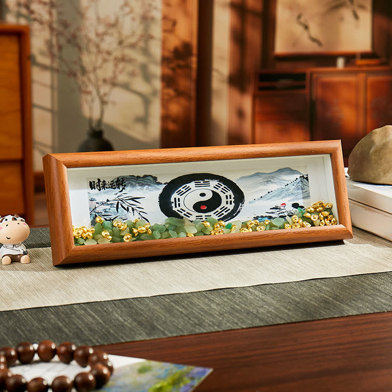 Buddha Stones, grüner Kristall, Bagua, Koi-Fisch, Yin-Yang-Symbol, Goldbarren-Fotorahmen, Ornament, Heimdekoration - Stil 10 - Mitteldichte Faserplatte (9 x 30 x 4 cm) - image 12