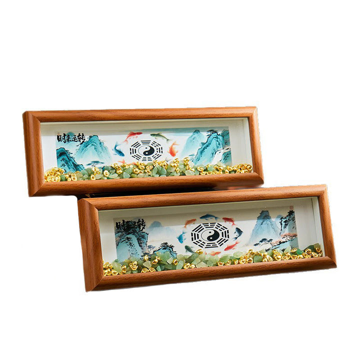 Buddha Stones, grüner Kristall, Bagua, Koi-Fisch, Yin-Yang-Symbol, Goldbarren-Fotorahmen, Ornament, Heimdekoration - image 18