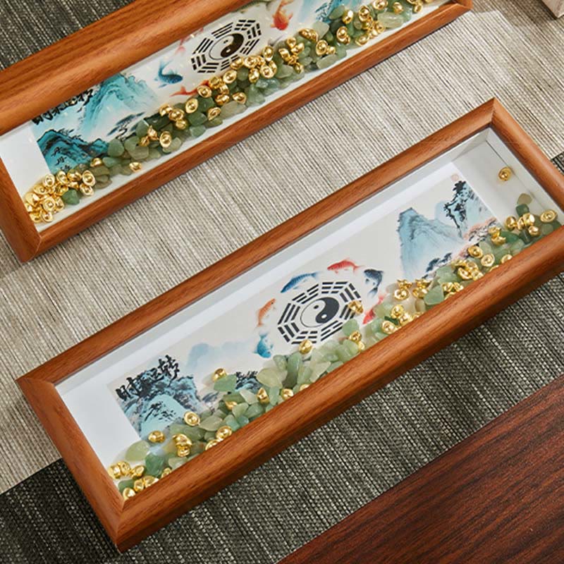 Buddha Stones, grüner Kristall, Bagua, Koi-Fisch, Yin-Yang-Symbol, Goldbarren-Fotorahmen, Ornament, Heimdekoration - image 17