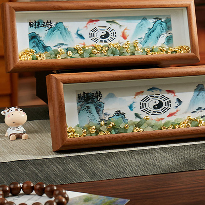 Buddha Stones, grüner Kristall, Bagua, Koi-Fisch, Yin-Yang-Symbol, Goldbarren-Fotorahmen, Ornament, Heimdekoration - image 15
