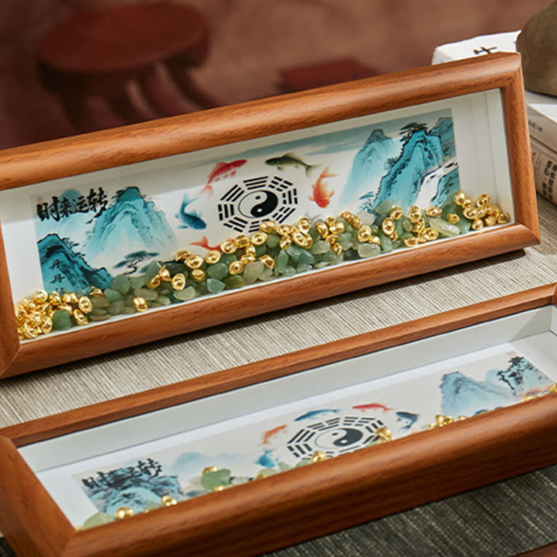 Buddha Stones, grüner Kristall, Bagua, Koi-Fisch, Yin-Yang-Symbol, Goldbarren-Fotorahmen, Ornament, Heimdekoration - image 16