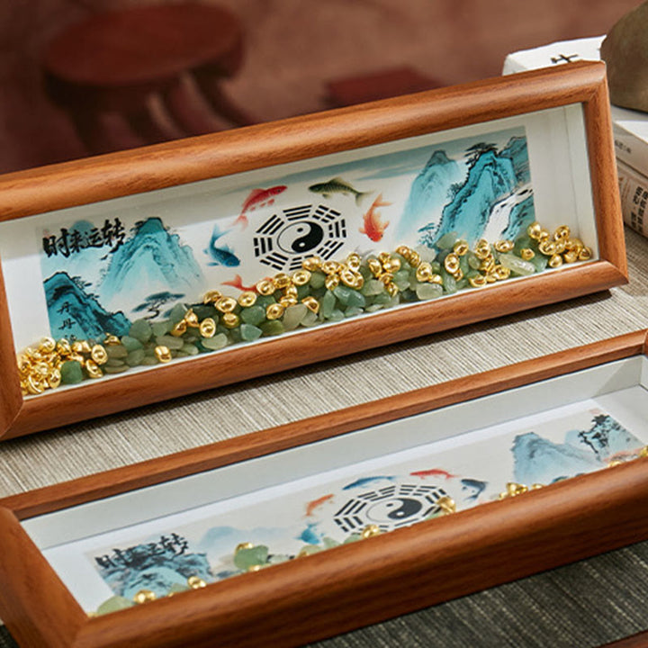 Buddha Stones, grüner Kristall, Bagua, Koi-Fisch, Yin-Yang-Symbol, Goldbarren-Fotorahmen, Ornament, Heimdekoration - image 16