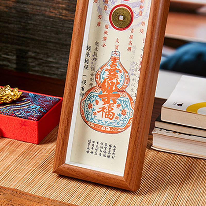 Buddha Stones, Fu-Zeichen, Kürbis, Kupfermünzen, Bilderrahmen, Ornament, Heimdekoration - image 2