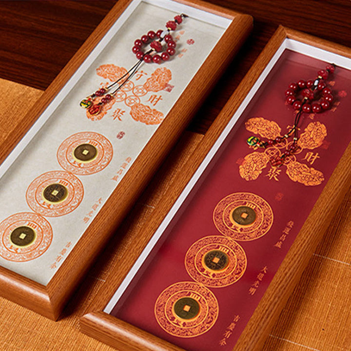 Buddha Stones, Kupfermünzen, Zinnober – Glücksbringer, Segen, Bilderrahmen, Ornament, Heimdekoration - image 6