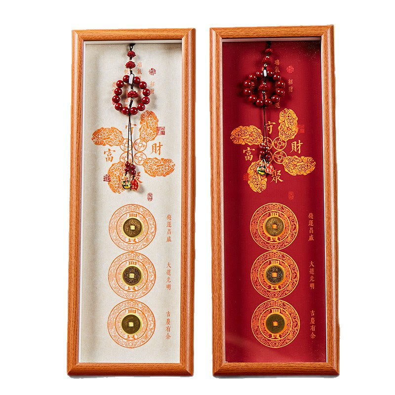 Buddha Stones, Kupfermünzen, Zinnober – Glücksbringer, Segen, Bilderrahmen, Ornament, Heimdekoration - image 7