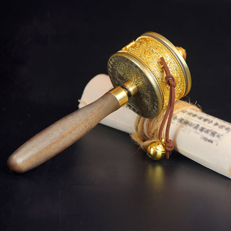 Tibetische Glücksgebetsmühle, Dekoration mit sechs wahren Worten - image 1