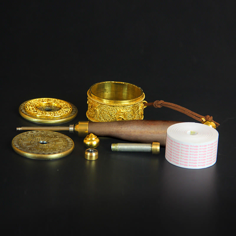 Tibetische Glücksgebetsmühle, Dekoration mit sechs wahren Worten - image 8