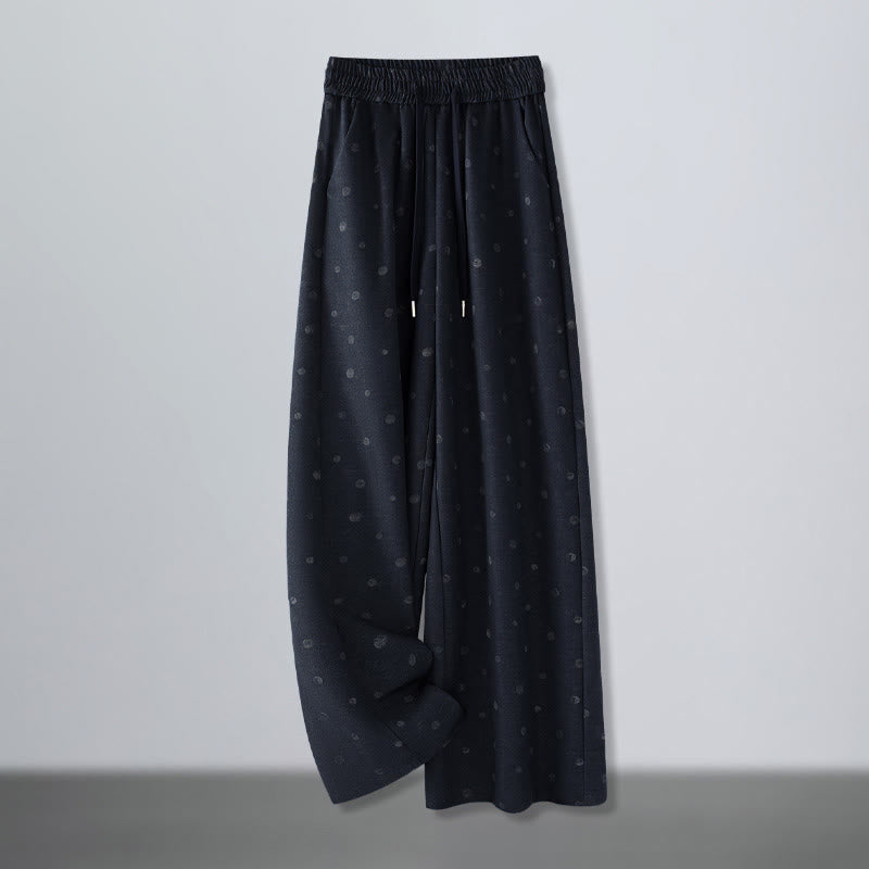 Buddha Stones Freizeithose mit weißem Punktmuster, weitem Bein und Taschen aus Polyester für Damen - Mitternachtsblau - US12, UK/AU16, EU44 (3XL) - image 0