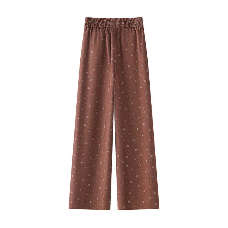 Buddha Stones Freizeithose mit weißem Punktmuster, weitem Bein und Taschen aus Polyester für Damen - image 6