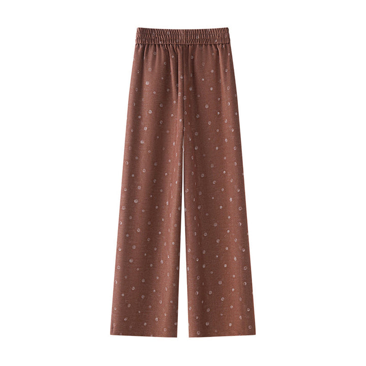 Buddha Stones Freizeithose mit weißem Punktmuster, weitem Bein und Taschen aus Polyester für Damen - image 6