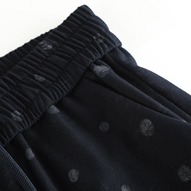 Buddha Stones Freizeithose mit weißem Punktmuster, weitem Bein und Taschen aus Polyester für Damen - image 4
