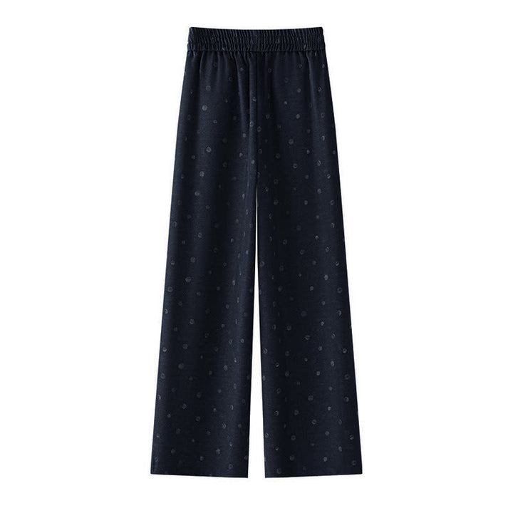 Buddha Stones Freizeithose mit weißem Punktmuster, weitem Bein und Taschen aus Polyester für Damen - image 1