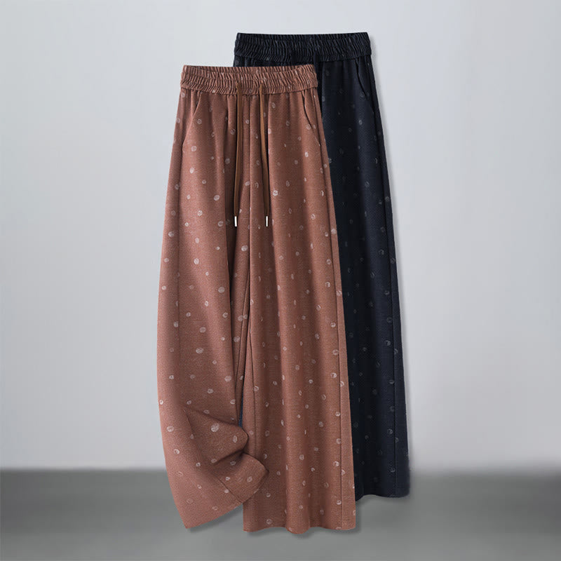 Buddha Stones Freizeithose mit weißem Punktmuster, weitem Bein und Taschen aus Polyester für Damen - image 13