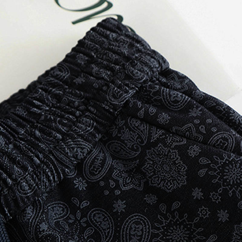 Buddha Stones Freizeithose mit Blumenmuster, weites Bein, Taschen, aus Polyester, Damen - image 2