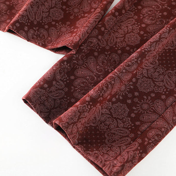 Buddha Stones Freizeithose mit Blumenmuster, weites Bein, Taschen, aus Polyester, Damen - image 11