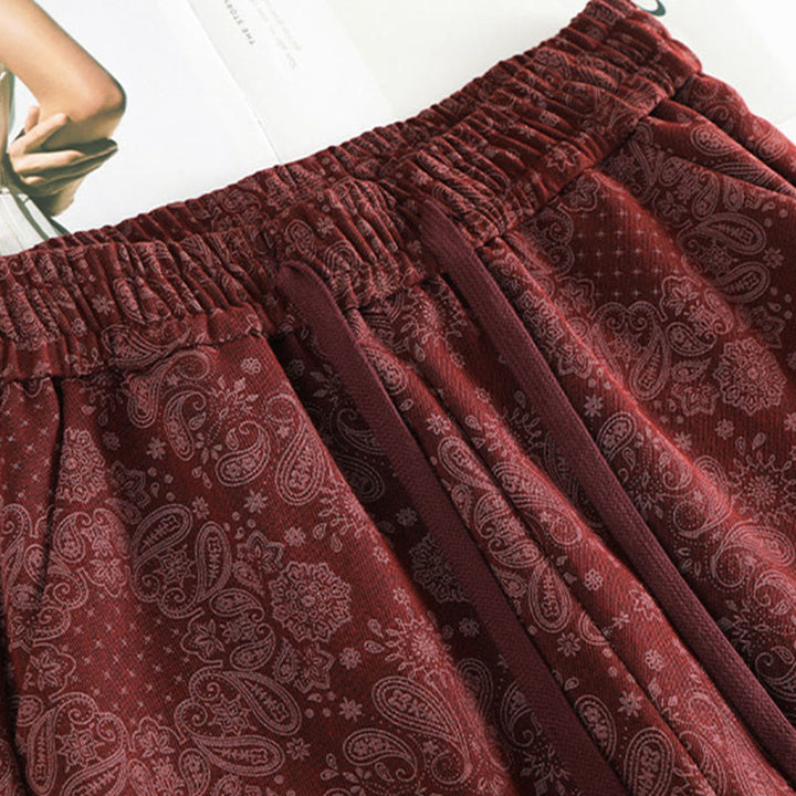 Buddha Stones Freizeithose mit Blumenmuster, weites Bein, Taschen, aus Polyester, Damen - image 8
