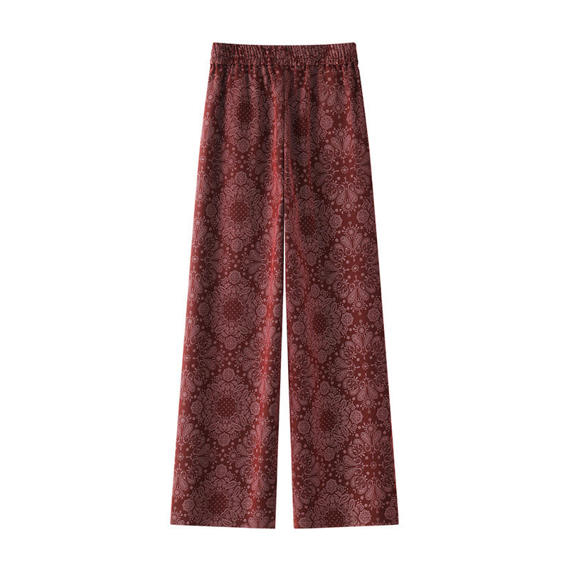 Buddha Stones Freizeithose mit Blumenmuster, weites Bein, Taschen, aus Polyester, Damen - image 6