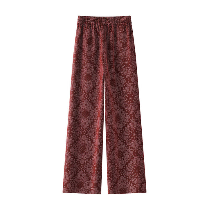 Buddha Stones Freizeithose mit Blumenmuster, weites Bein, Taschen, aus Polyester, Damen - image 6