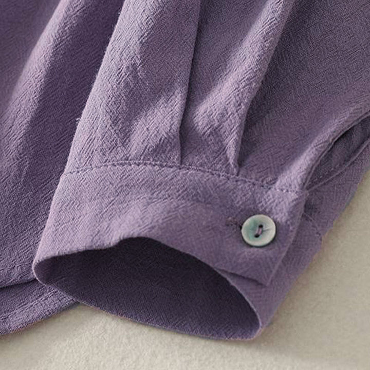 Buddha Stones Herbst-Damenhemd aus Polyester mit Rundhalsausschnitt, langen Ärmeln und Taschen - image 9
