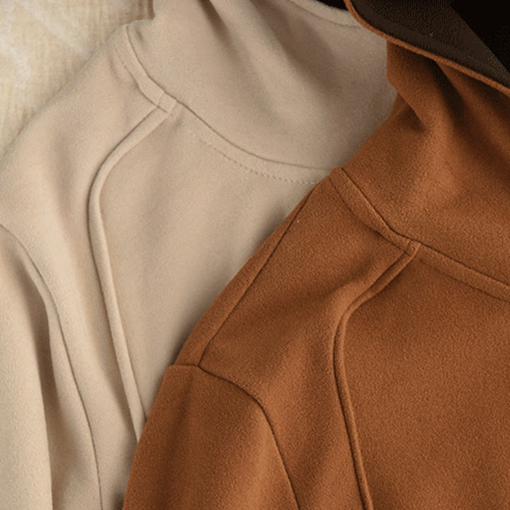 Buddha Stones Winter-Hoodie für Damen, einfarbig, aus dicker Baumwolle, langärmlig, mit Kapuze - image 19