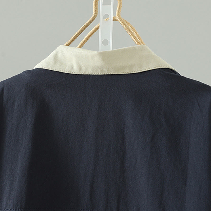 Damen-Baumwollmantel mit langen Ärmeln und Taschen, verziert mit Buddha Stones, Reversknöpfen im Patchwork-Design und Taschen - image 15