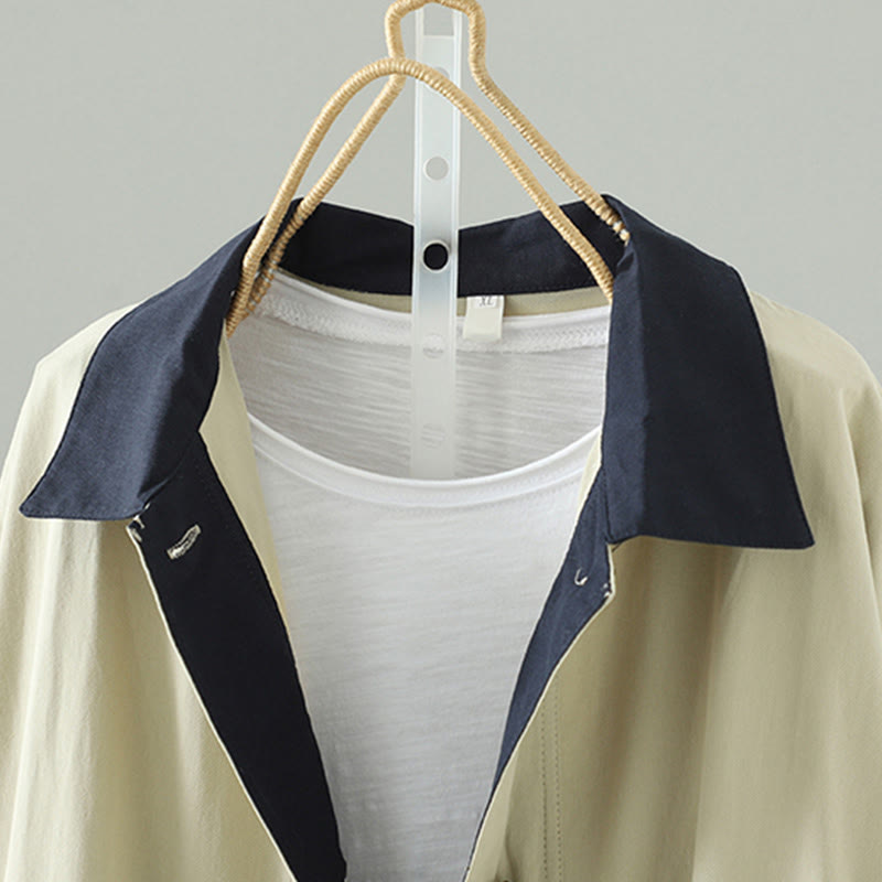 Damen-Baumwollmantel mit langen Ärmeln und Taschen, verziert mit Buddha Stones, Reversknöpfen im Patchwork-Design und Taschen - image 3