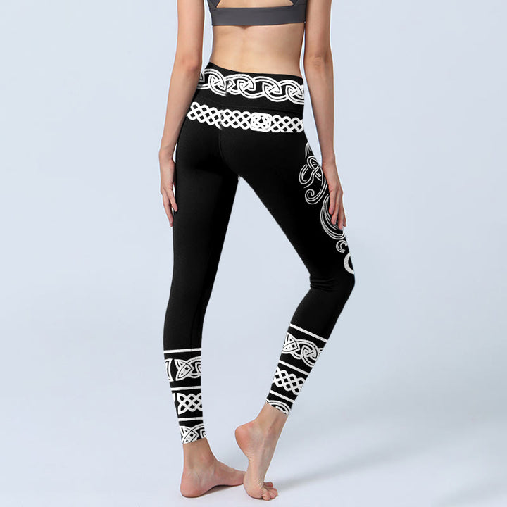 Leggings mit Buddha Stones -Motiv, symmetrischem keltischem Knotenmuster, Yogahose für Damen - image 3