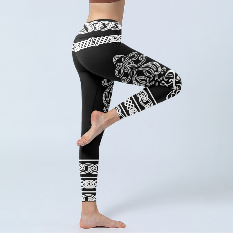 Leggings mit Buddha Stones -Motiv, symmetrischem keltischem Knotenmuster, Yogahose für Damen - image 4