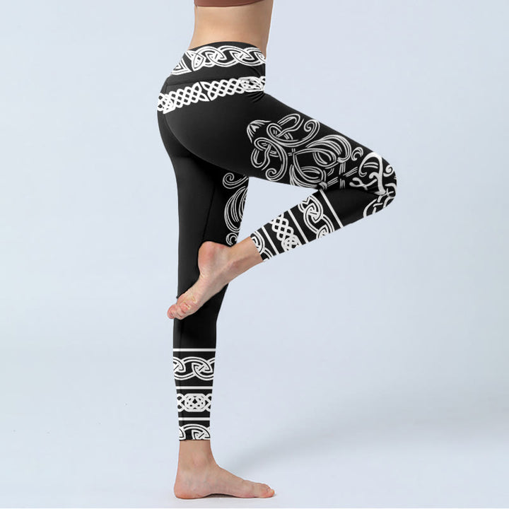 Leggings mit Buddha Stones -Motiv, symmetrischem keltischem Knotenmuster, Yogahose für Damen - image 4