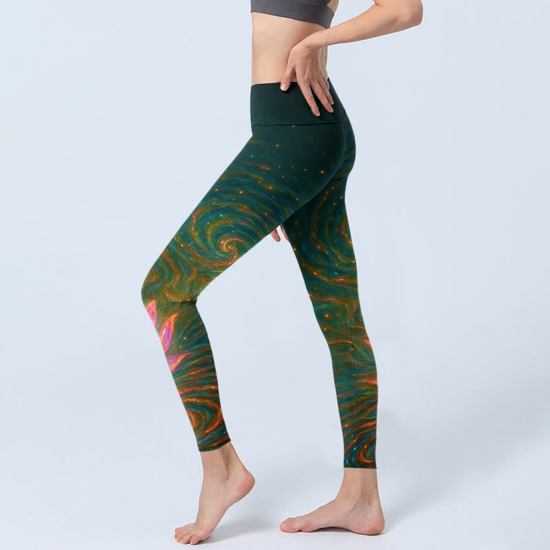 Leggings mit Buddha Stones Motiv, wunderschönem Lotus-Wasserwellenmuster, Yogahose für Damen - image 2