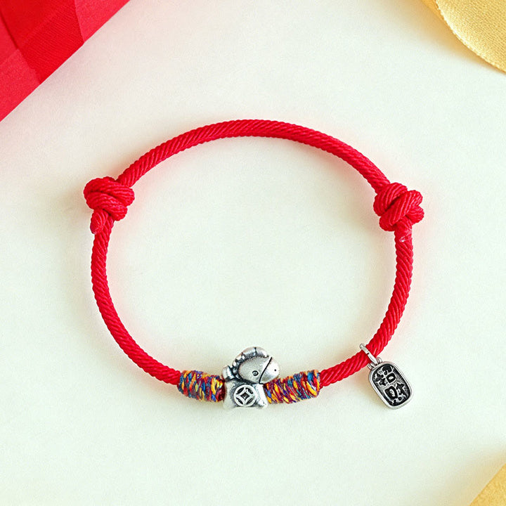 Buddha Stones, 999 Sterling Silber, Jahr des Pferdes, Fu-Zeichen, Glücksbringer-Armband - image 11