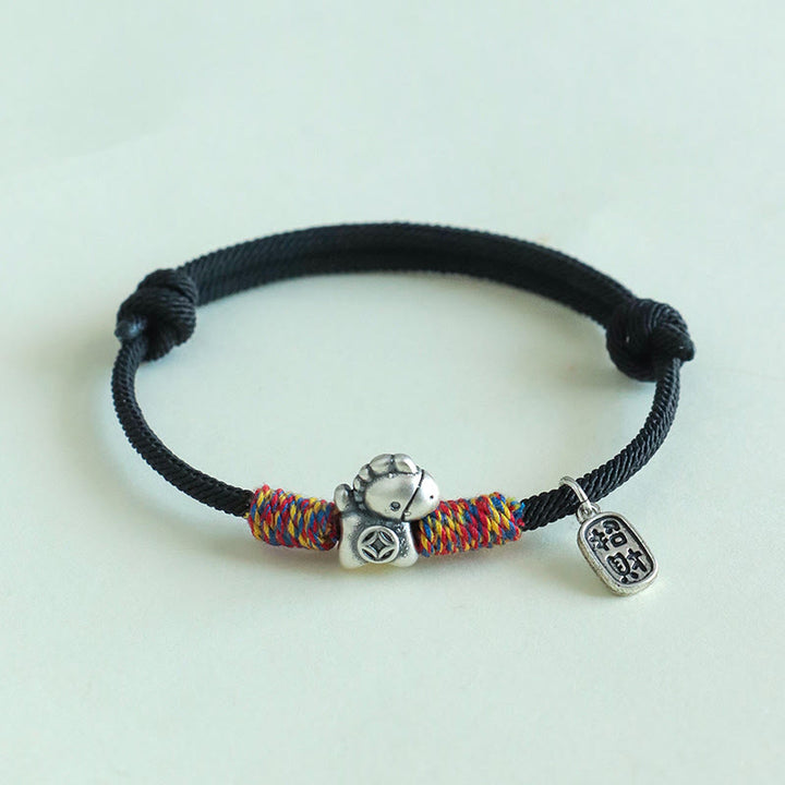 Buddha Stones, 999 Sterling Silber, Jahr des Pferdes, Fu-Zeichen, Glücksbringer-Armband - image 15
