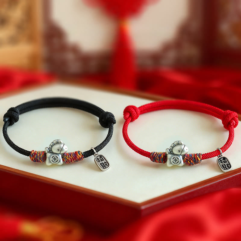 Buddha Stones, 999 Sterling Silber, Jahr des Pferdes, Fu-Zeichen, Glücksbringer-Armband - image 16