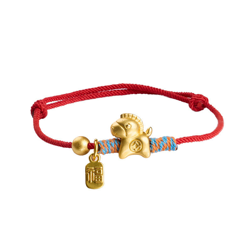 Buddha Stones, Jahr des Pferdes, Fu-Zeichen, handgewebtes Armband, Glücksbringer - image 3