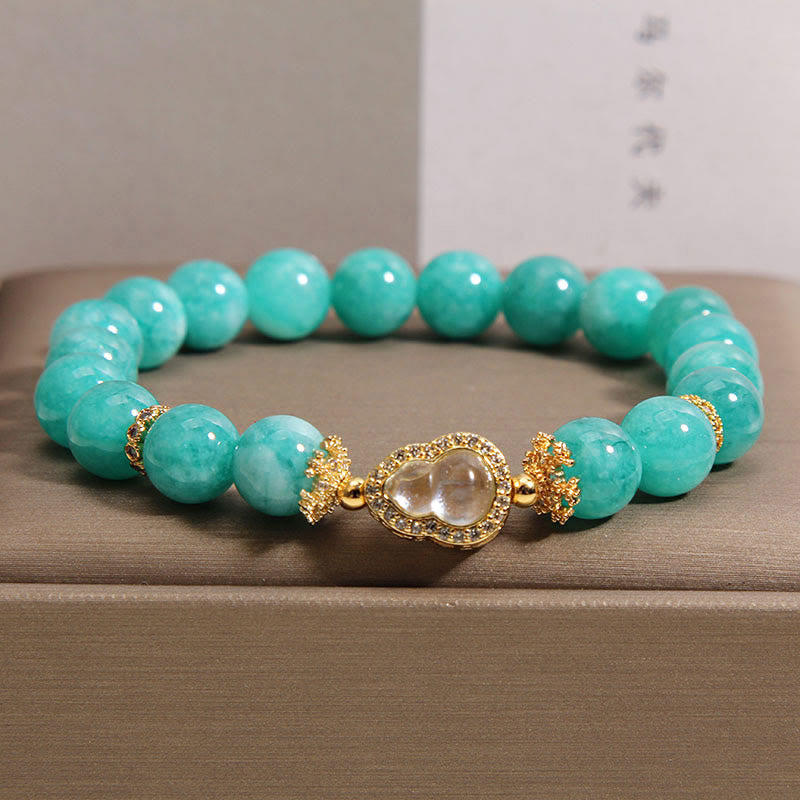 Armband aus Buddha Stones im Kürbis-Design mit Amazonit-Heilsteinperlen für mehr Selbstvertrauen - Amazonit (Handgelenkumfang: 15-18 cm) - image 0