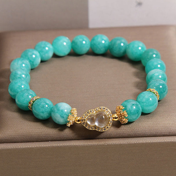 Armband aus Buddha Stones im Kürbis-Design mit Amazonit-Heilsteinperlen für mehr Selbstvertrauen - image 3