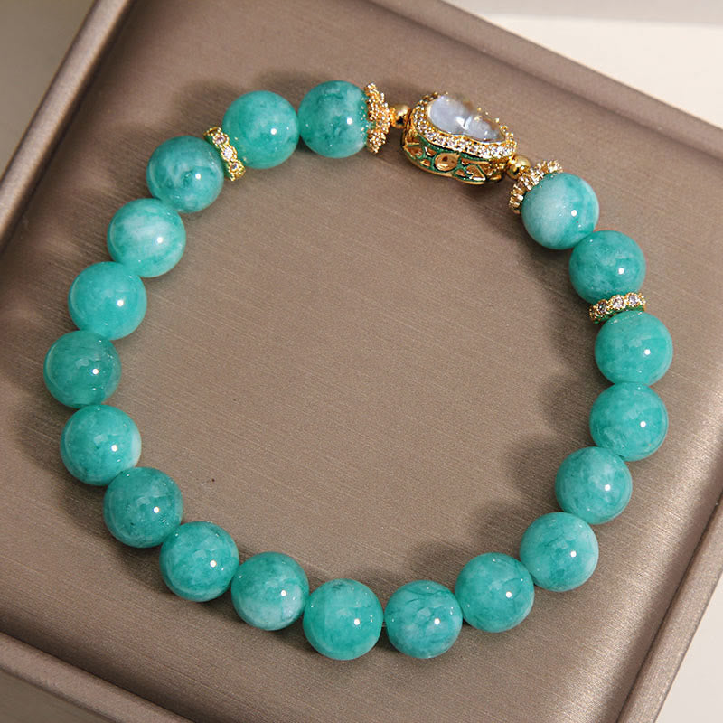 Armband aus Buddha Stones im Kürbis-Design mit Amazonit-Heilsteinperlen für mehr Selbstvertrauen - image 5