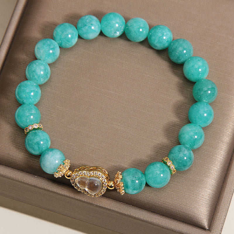 Armband aus Buddha Stones im Kürbis-Design mit Amazonit-Heilsteinperlen für mehr Selbstvertrauen - image 6