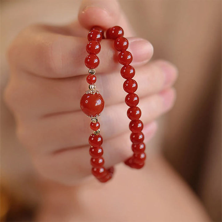 Buddha Stones ​​Doppelt gewickeltes Armband aus rotem Achatperlen für Selbstakzeptanz und Selbstvertrauen - image 5