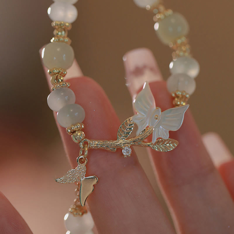 Buddha Stones, Schmetterlingsanhänger, Hetian-Jade, verstellbare Kette, Wohlstandsarmband - image 11