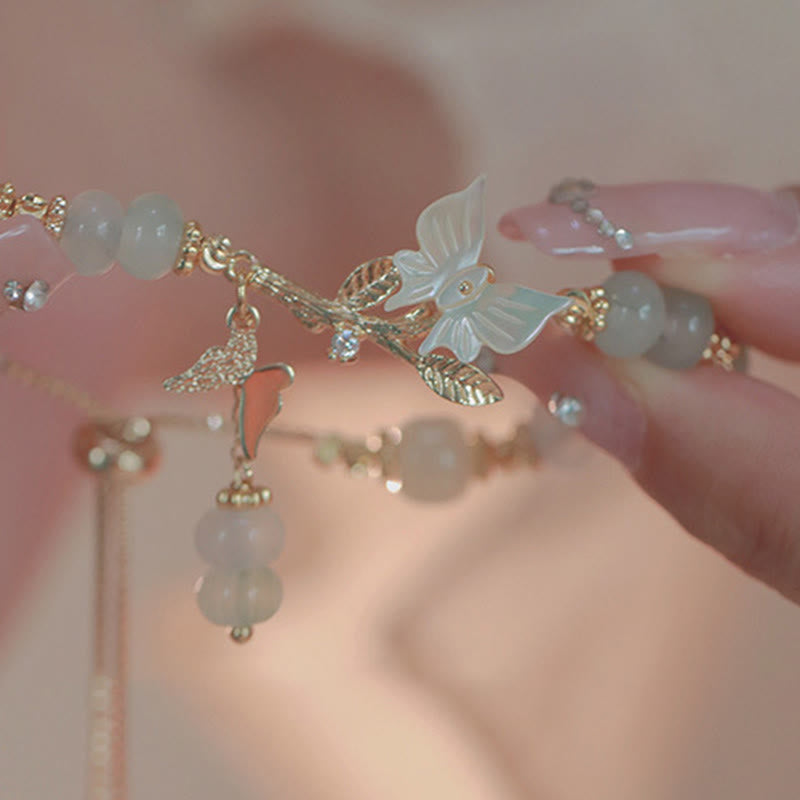 Buddha Stones, Schmetterlingsanhänger, Hetian-Jade, verstellbare Kette, Wohlstandsarmband - image 10