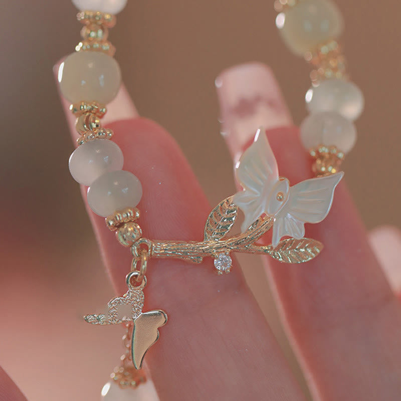 Buddha Stones, Schmetterlingsanhänger, Hetian-Jade, verstellbare Kette, Wohlstandsarmband - image 9