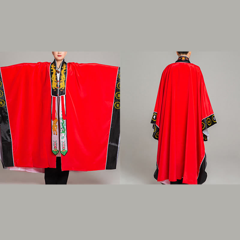 Buddha Stones ​​Wudang-Stickerei Drache Tiger Langer, weiter Ärmel Unisex Taoistischer Robe Kimono für Qigong-Zeremonie - image 5