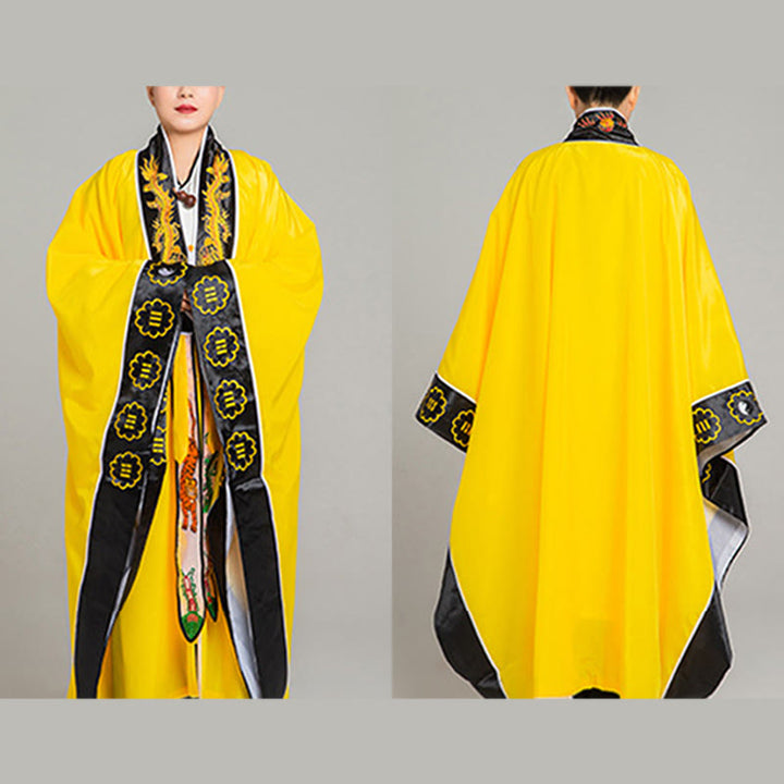 Buddha Stones ​​Wudang-Stickerei Drache Tiger Langer, weiter Ärmel Unisex Taoistischer Robe Kimono für Qigong-Zeremonie - image 10