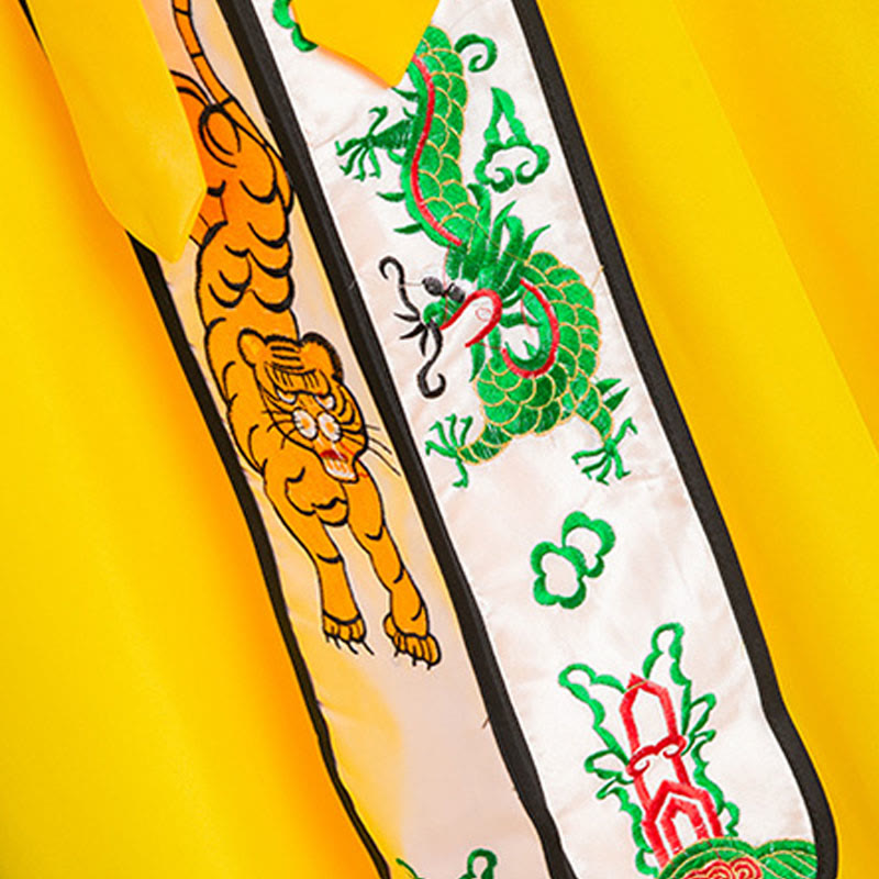 Buddha Stones ​​Wudang-Stickerei Drache Tiger Langer, weiter Ärmel Unisex Taoistischer Robe Kimono für Qigong-Zeremonie - image 13