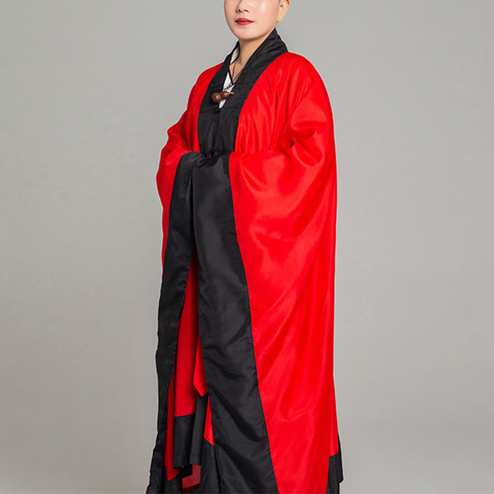 Buddha Stones ​​Wudang Einfarbig Lang Weite Ärmel Unisex Taoistische Robe Kimono für Qigong Tai Chi Zeremonie - image 13