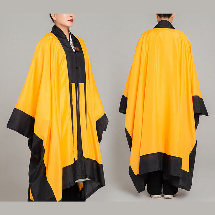 Buddha Stones ​​Wudang Einfarbig Lang Weite Ärmel Unisex Taoistische Robe Kimono für Qigong Tai Chi Zeremonie - Gelb - 2XL- Passend für US/ UK/AU/ EU- XL - image 0