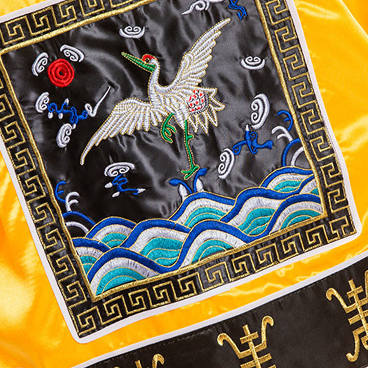 Buddha Stones ​​Wudang Kranich Stickerei Langer weitärmeliger Unisex Taoistischer Robenkimono für Qigong Tai Chi Zeremonie - image 16