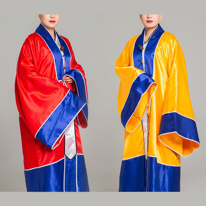 Buddha Stones ​​Wudang Kranich Stickerei Langer weitärmeliger Unisex Taoistischer Robenkimono für Qigong Tai Chi Zeremonie - image 0