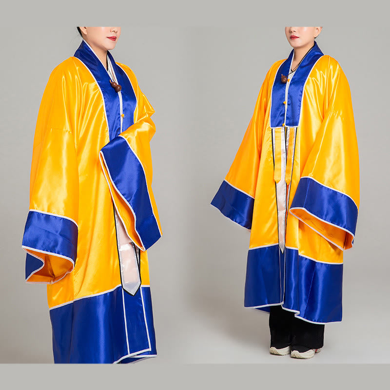 Buddha Stones ​​Wudang Kranich Stickerei Langer weitärmeliger Unisex Taoistischer Robenkimono für Qigong Tai Chi Zeremonie - image 8